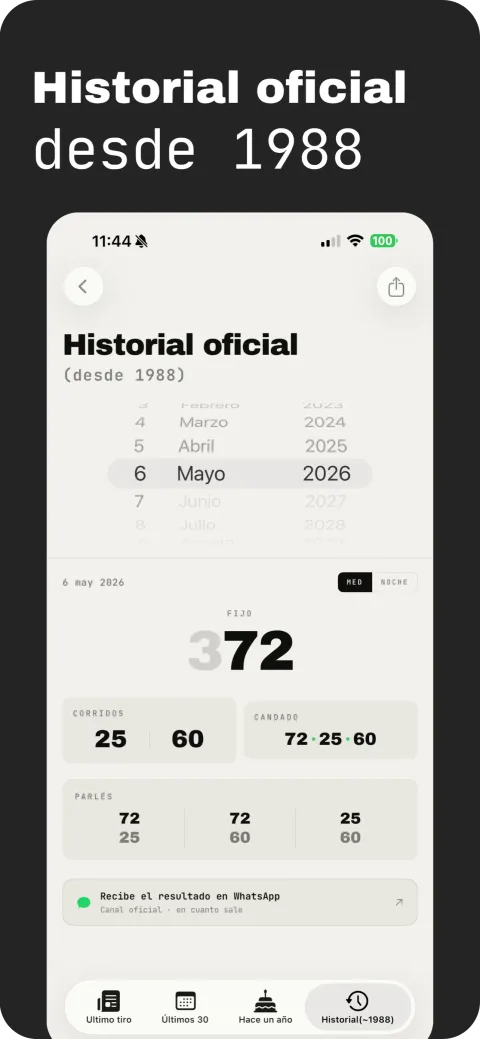 Historial oficial de la bolita cubana desde 1988 en la app La Bolita de Cuba — más de 13,000 tiros disponibles